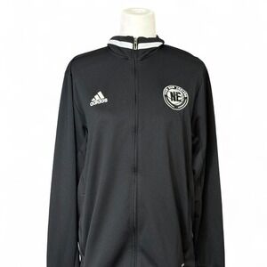 Adidas Black Track Jacket Team New England Logo Zip Up Athletic L